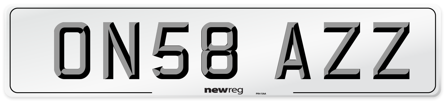ON58 AZZ Number Plate from New Reg